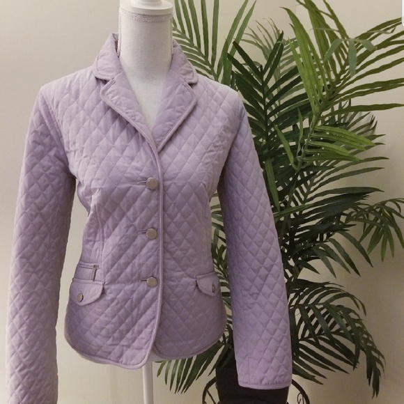 TALBOTS LAVENDER QUILTED BLAZER - Picture 3 of 6